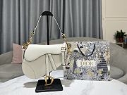 Dior Saddle Bag with Strap Black Grained Calfskin White Size 25.5x20x6.5 cm - 1