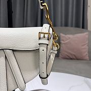 Dior Saddle Bag with Strap Black Grained Calfskin White Size 25.5x20x6.5 cm - 3