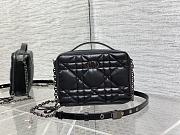 DIOR CARO Box Bag With CHAIN Black Quilted Macrocannage Calfskin Size 19x14x5 cm - 1