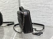 DIOR CARO Box Bag With CHAIN Black Quilted Macrocannage Calfskin Size 19x14x5 cm - 4