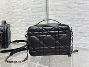 DIOR CARO Box Bag With CHAIN Black Quilted Macrocannage Calfskin Size 19x14x5 cm - 3
