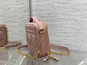 DIOR CARO Box Bag Pink With CHAIN Black Quilted Macrocannage Calfskin Size 19x14x5 cm - 6