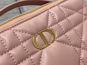 DIOR CARO Box Bag Pink With CHAIN Black Quilted Macrocannage Calfskin Size 19x14x5 cm - 5