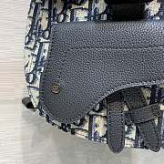 CHRISTIAN DIOR Oblique Jacquard Mini Saddle Backpack Navy Blue Size 19x28x10 cm - 2