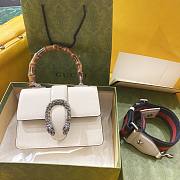  Gucci White Mini Dionysus Bamboo & Leather Bag 523367 Size 20x14x9 cm - 1