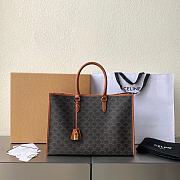 CELINE HORIZONTAL CABAS IN TRIOMPHE CANVAS AND CALFSKIN TAN - 197912 -  43x30x10cm - 1