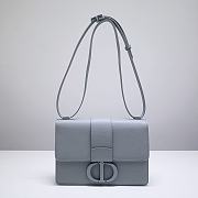 Christian Dior 30 Montaigne Blue Ultramatte Textured Leather Shoulder Bag Size 24x6x17 cm - 1