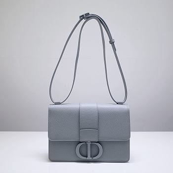 Christian Dior 30 Montaigne Blue Ultramatte Textured Leather Shoulder Bag Size 24x6x17 cm