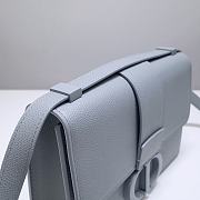 Christian Dior 30 Montaigne Blue Ultramatte Textured Leather Shoulder Bag Size 24x6x17 cm - 3