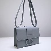 Christian Dior 30 Montaigne Blue Ultramatte Textured Leather Shoulder Bag Size 24x6x17 cm - 5
