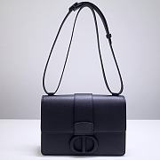 Christian Dior 30 Montaigne Black Ultramatte Textured Leather Shoulder Bag Size 24x6x17 cm - 1