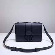 Christian Dior 30 Montaigne Black Ultramatte Textured Leather Shoulder Bag Size 24x6x17 cm - 3