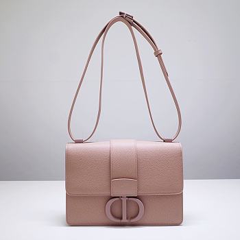 Christian Dior 30 Montaigne Pink Ultramatte Textured Leather Shoulder Bag Size 24x6x17 cm