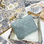 Dior mini Lady wallet Blue patent cannage calfskin 11 x 8.5 x 3 cm - 1