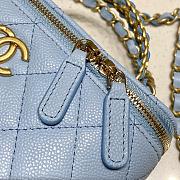 Chanel Quilted Pearl Crush Vanity Rectangular Sky Blue Lambskin Size 17x9.5x8 cm - 6