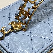Chanel Quilted Pearl Crush Vanity Rectangular Sky Blue Lambskin Size 17x9.5x8 cm - 5