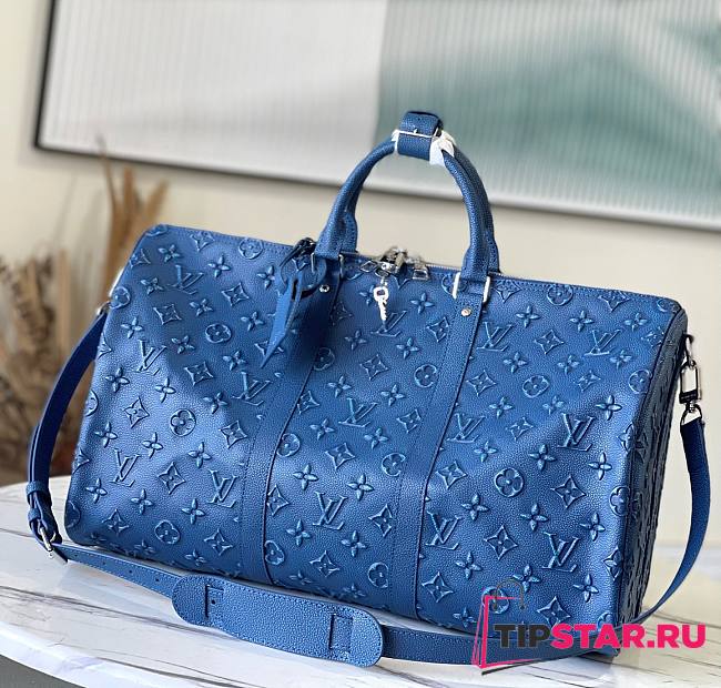 Louis Vuitton Blue Keepall 50 Seethrough Triangle Turquoise M21375 Size 50 x 29 x 23 cm - 1