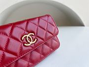 Chanel 22k Woc bag with charm lambskin leather gold hardware Red Size 17 cm - 6