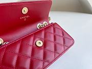 Chanel 22k Woc bag with charm lambskin leather gold hardware Red Size 17 cm - 5
