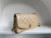 Chanel Beige Classic Flap Leather Diana 22 Cross Body Bag Size 22.5x14x7 cm - 5