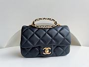 Chanel flap bag with top handle Gold-Tone Metal Black AS3450 Size 24 cm - 1