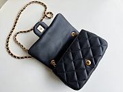 Chanel flap bag with top handle Gold-Tone Metal Black AS3450 Size 24 cm - 3