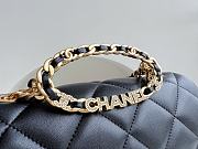 Chanel flap bag with top handle Gold-Tone Metal Black AS3450 Size 24 cm - 6