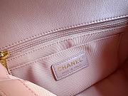 Chanel flap bag with top handle Gold-Tone Metal Pink AS3450 Size 24 cm - 3