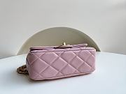 Chanel flap bag with top handle Gold-Tone Metal Pink AS3450 Size 24 cm - 5