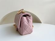 Chanel flap bag with top handle Gold-Tone Metal Pink AS3450 Size 24 cm - 6