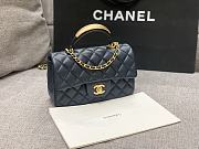 Chanel flap bag with top handle Lambskin & Gold-Tone Metal Navy Blue Size 20x12x6 cm - 3