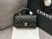 Chanel flap bag with top handle Lambskin & Gold-Tone Metal Black Size 20x12x6 cm - 1