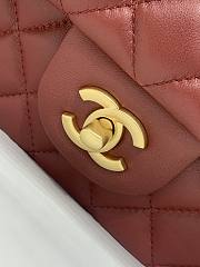Chanel flap bag with top handle Lambskin & Gold-Tone Metal Red Size 20x12x6 cm - 6