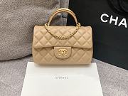 Chanel flap bag with top handle Lambskin & Gold-Tone Metal Beige Size 20x12x6 cm - 1