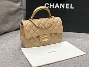 Chanel flap bag with top handle Lambskin & Gold-Tone Metal Beige Size 20x12x6 cm - 6