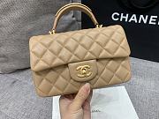 Chanel flap bag with top handle Lambskin & Gold-Tone Metal Beige Size 20x12x6 cm - 5