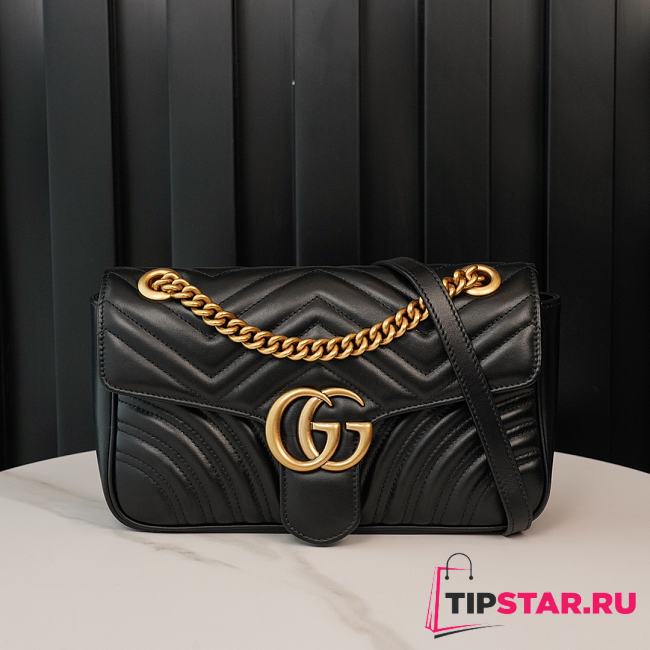 Gucci GG Marmont Small Shoulder Bag Black 443497 Size 26x15x7 cm - 1