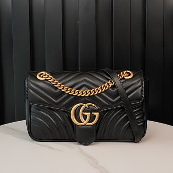 Gucci GG Marmont Small Shoulder Bag Black 443497 Size 26x15x7 cm