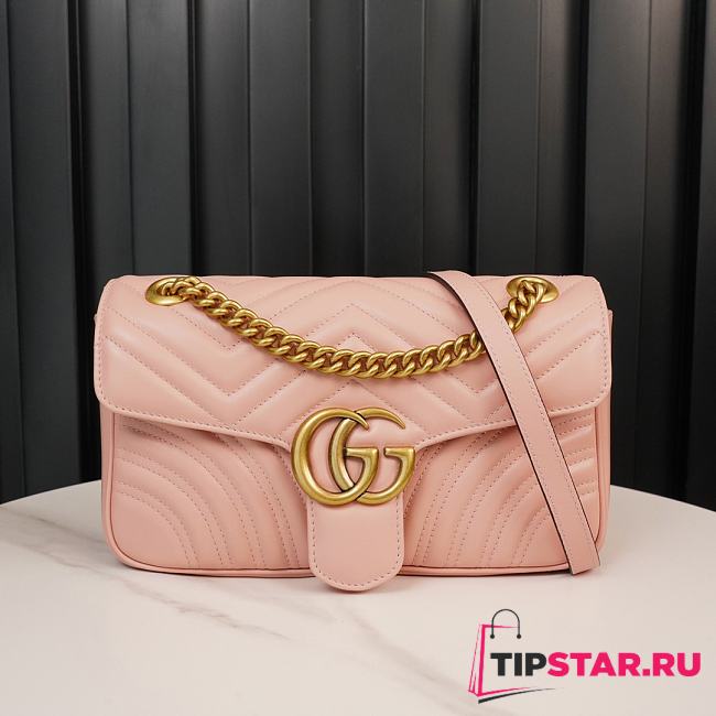 Gucci Marmont small matelassé shoulder Light Pink bag 44349701480 Size 26x15x7 cm - 1