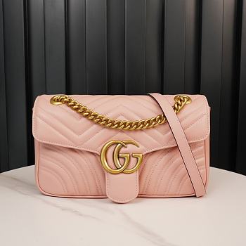 Gucci Marmont small matelassé shoulder Light Pink bag 44349701480 Size 26x15x7 cm