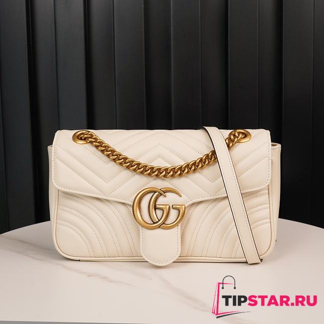 Gucci GG Marmont Small Shoulder Bag White 443497 Size 26x15x7 cm - 1