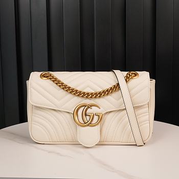 Gucci GG Marmont Small Shoulder Bag White 443497 Size 26x15x7 cm