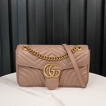 Gucci Marmont small matelassé shoulder Brown bag 44349701480 Size 26x15x7 cm
