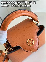 Louis Vuitton Capucine Ostrich Handbag Monogram Flower Orange Size 21x14x8 cm - 5