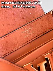 Louis Vuitton Capucine Ostrich Handbag Monogram Flower Orange Size 21x14x8 cm - 4