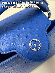 Louis Vuitton Capucine Ostrich Handbag Monogram Flower Blue Size 21x14x8 cm - 6