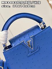 Louis Vuitton Capucine Ostrich Handbag Monogram Flower Blue Size 21x14x8 cm - 5