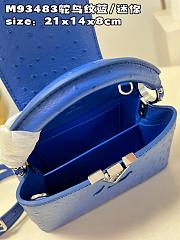 Louis Vuitton Capucine Ostrich Handbag Monogram Flower Blue Size 21x14x8 cm - 4