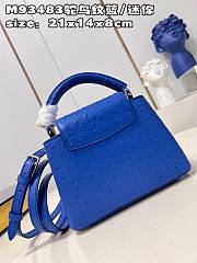 Louis Vuitton Capucine Ostrich Handbag Monogram Flower Blue Size 21x14x8 cm - 3