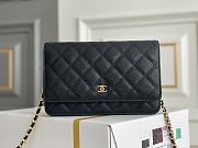 Chanel Classic Woc Wallet On Gold Chain Size 12.3x19.2x3.5 cm - 1